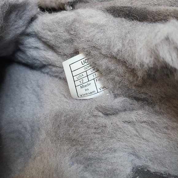 UGG Ascot slippers gray felt & suede leather sz 12 - Picture 3 of 13